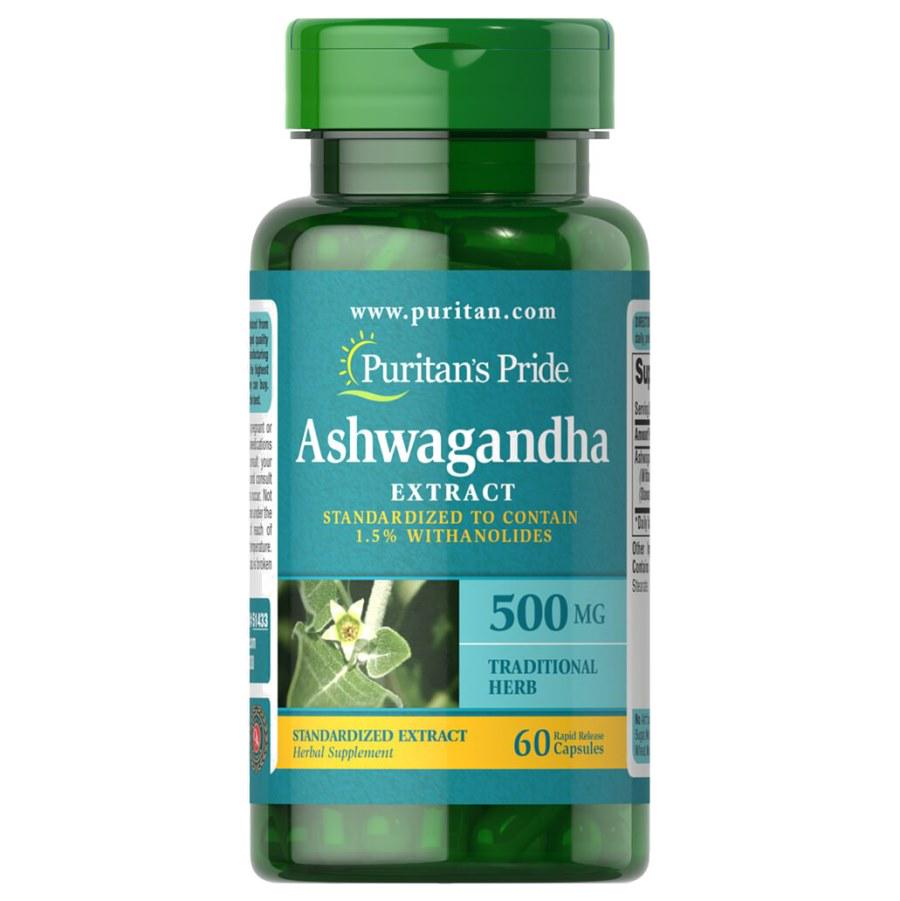 Натуральная добавка Puritan's Pride Ashwagandha Standardized Extract 500 мг 60 капс. (8845)