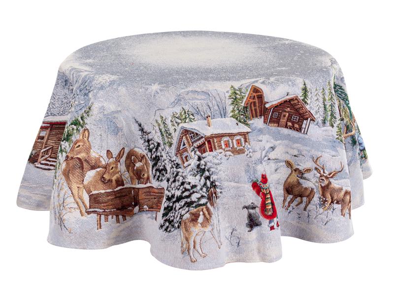 Скатерть гобелен Lefard Bernard lurex круг 140x140 см (732-270)