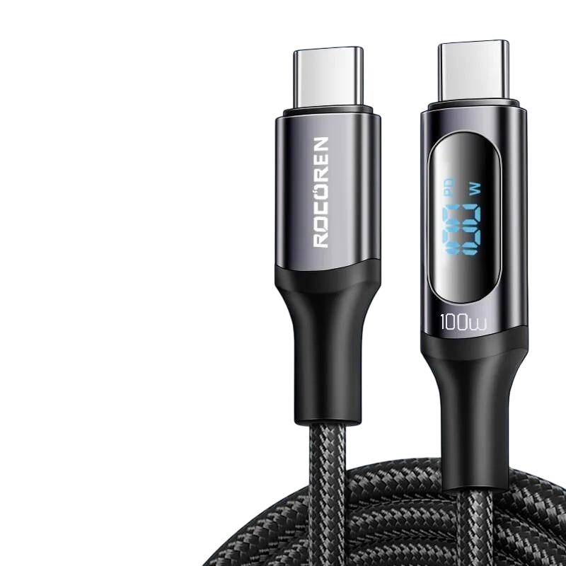 Кабель Rocoren Type-C PD 100W Fast Charge с дисплеем (25397335)