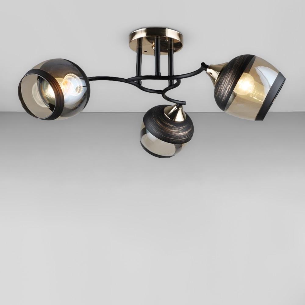 Люстра потолочная Light House SR-18992/3 BK+FGD E27 580х220 мм Черный/Золотой