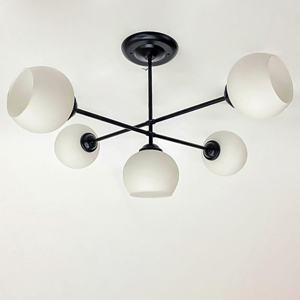Люстра молекула потолочная Light House SRS-20643B/5 плафоны белые Черный