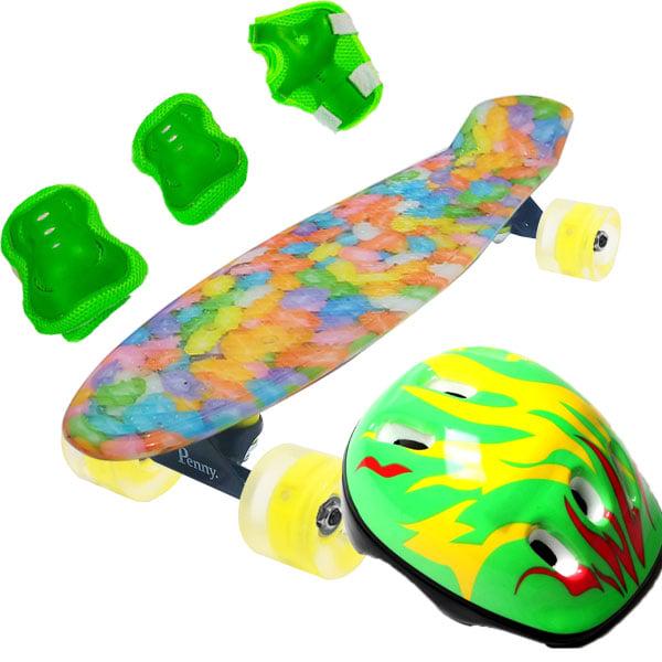 Пенниборд Penny Style 22" защита с шлемом светящиеся колеса Candy Огонь (2T2034)