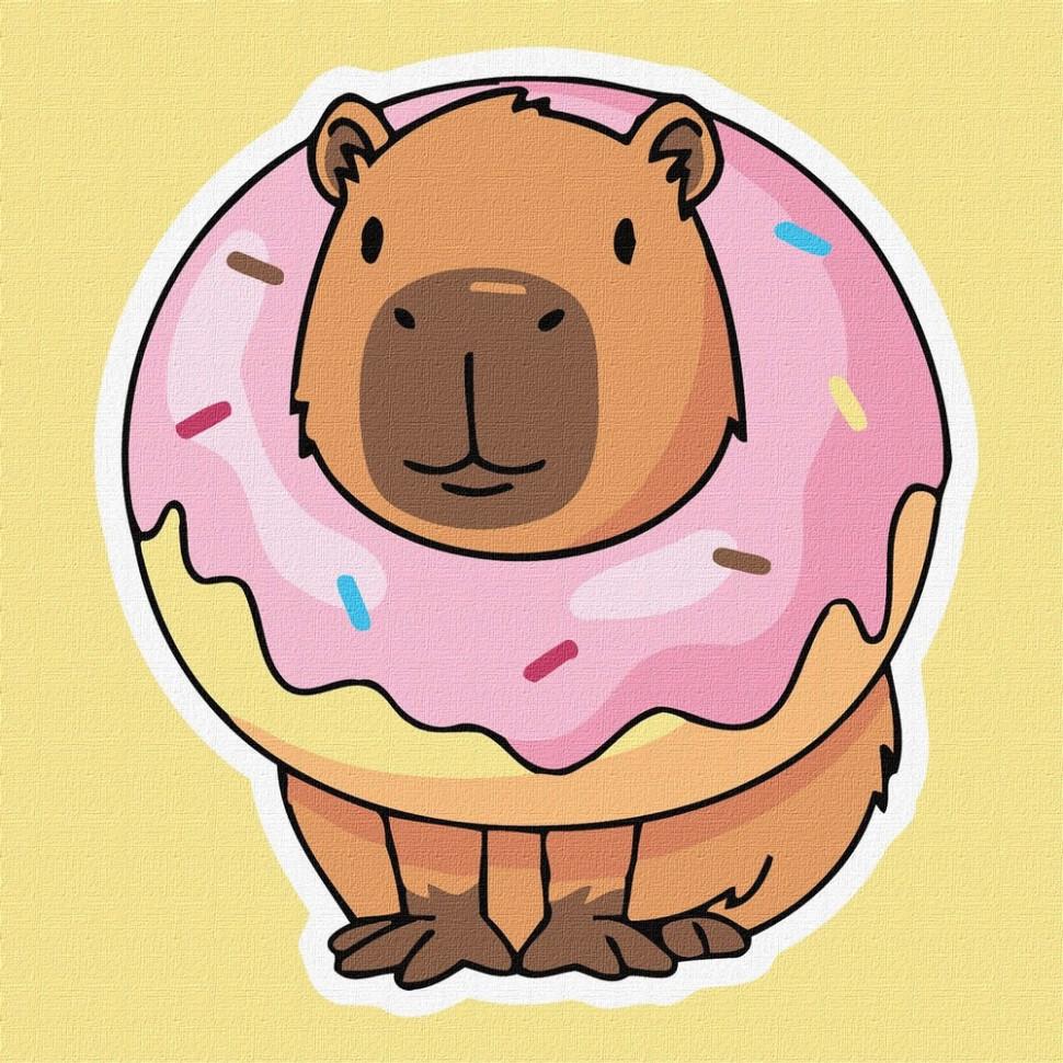 Картина по номерам Ideyka Сладкий капибара 30х30 см (KHO6742)