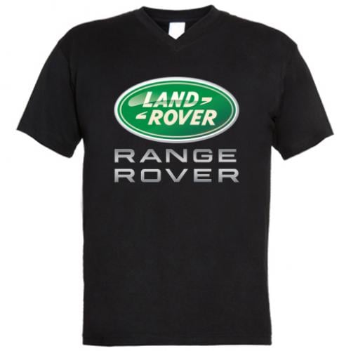 Футболка мужская с V-образным вырезом Range Rover Metalic M Черный (253409-2-37989-M)