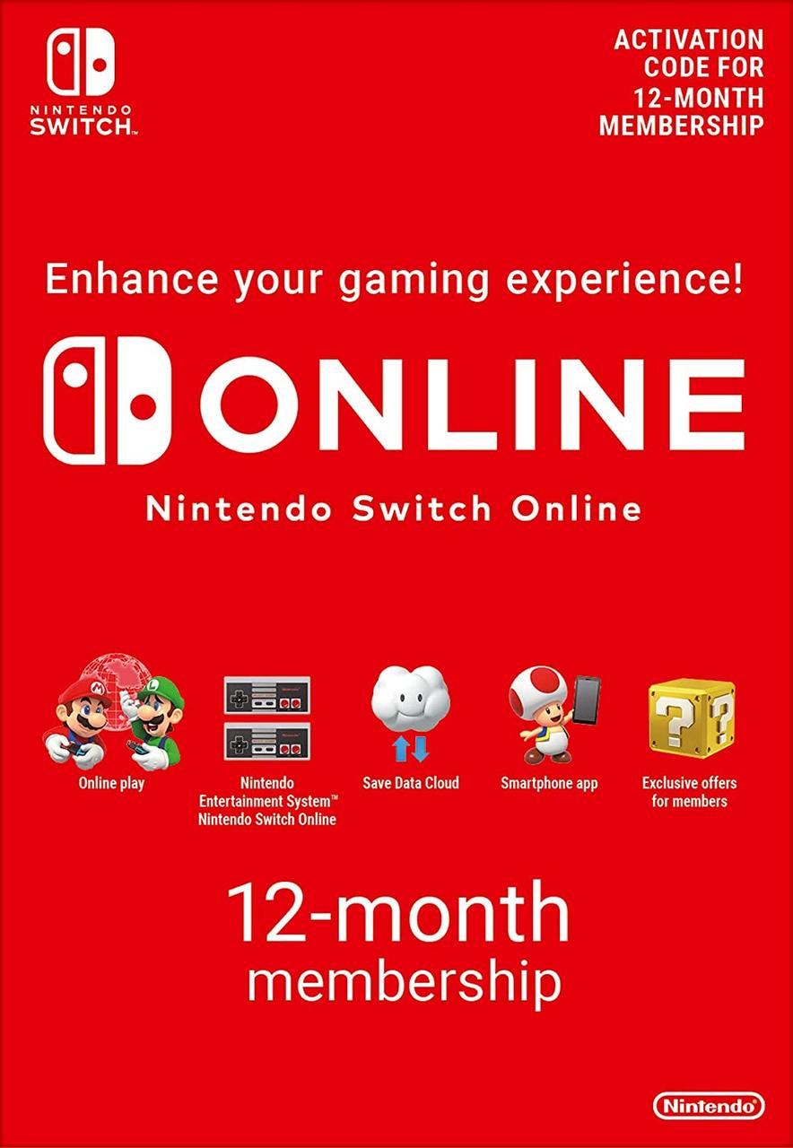 Ключ активации Nintendo Switch Online Gift Card 12 месяцев EU регион (26572649)