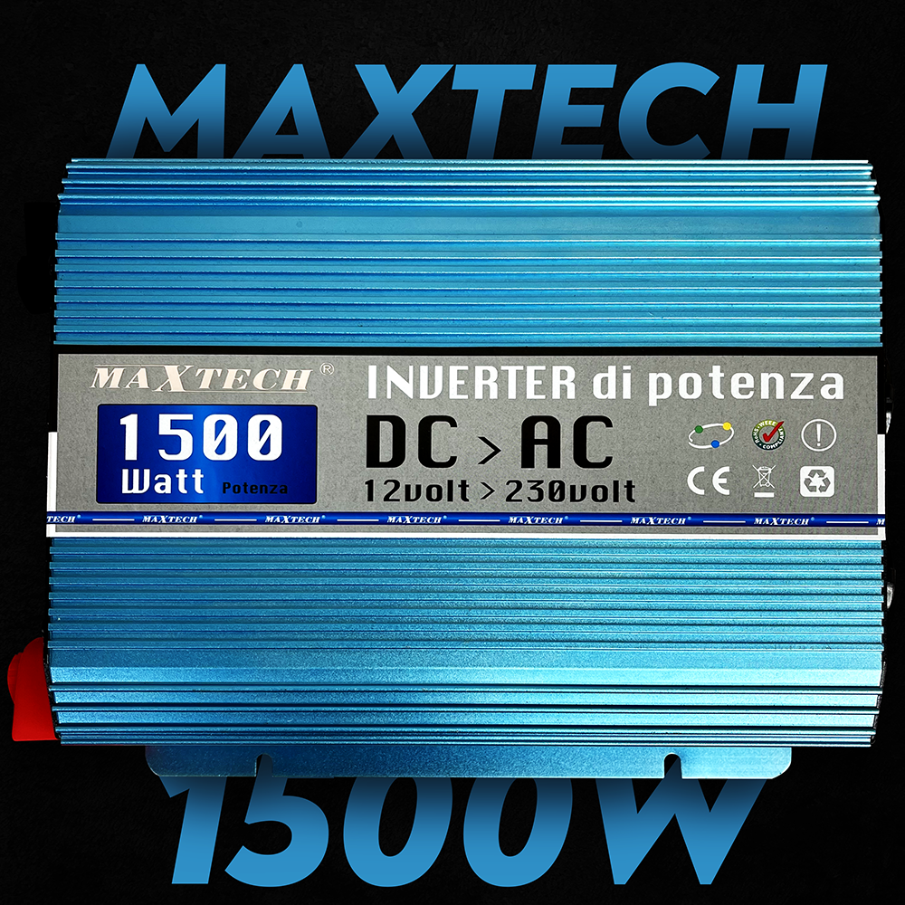 Автомобільний інвертор MaxTech HN-1500-12 1500 Ват 1500 W з правильною синусоїдою чистий синус для котла 1,5 кВт - фото 2