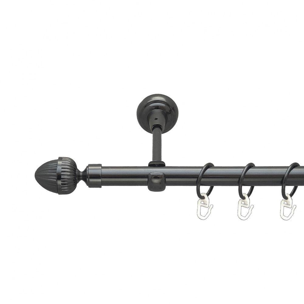 Карниз металлический Orvit Одеон однорядный открытый/гладкая труба/кольцо металлическое Оникс 19 мм 240 см (00-00014827)