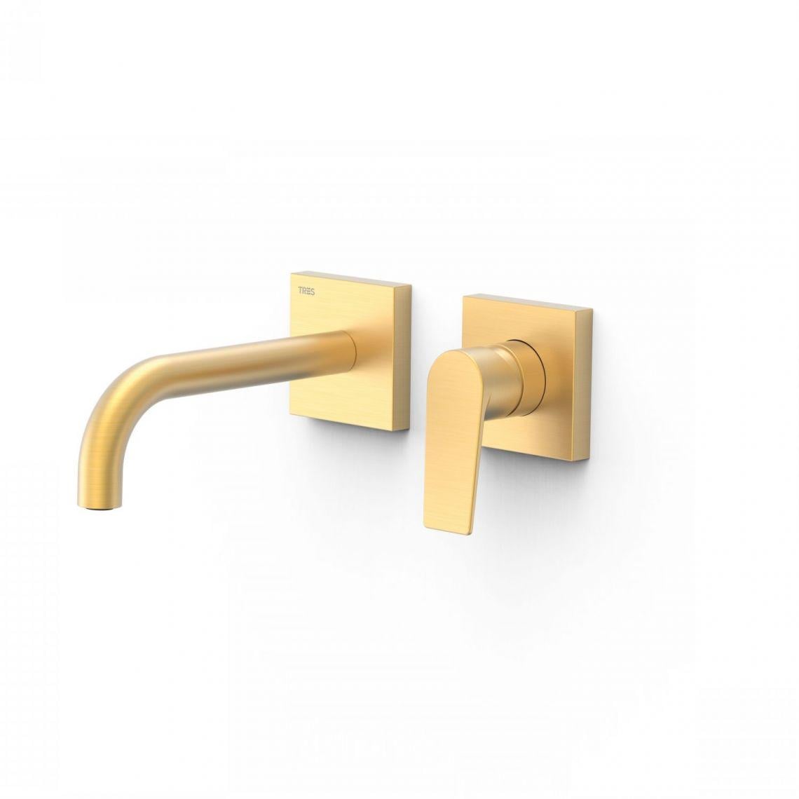 Смеситель для умывальника Tres Project COLORS 180 мм Золотой матовый (21130001OM)