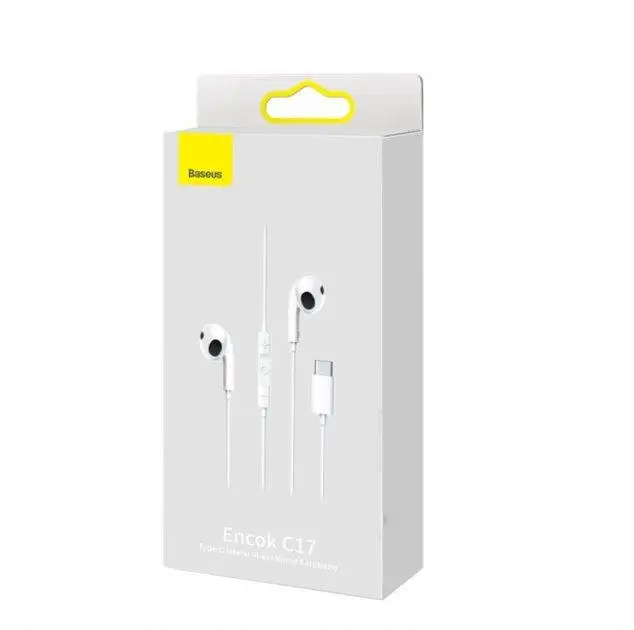Наушники BASEUS Encok Type-C lateral in-ear Wired Earphone C17 NGCR010002 White - фото 4 Наушники BASEUS Encok Type-C lateral in-ear Wired Earphone C17 NGCR010002 White - фото 4