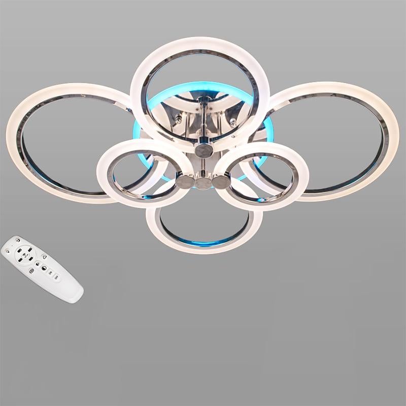 Потолочная люстра LED с диммером и RGB подсветкой DS-A18014/6HR LED RGB dimmer 105W Хром