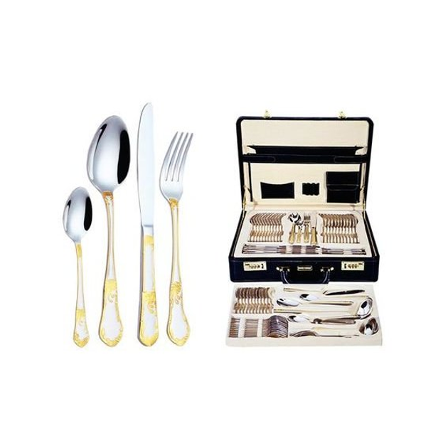 Столовый набор Bachmayer Rome 72 пр. в кожаном дипломате Золотой (41b01577)