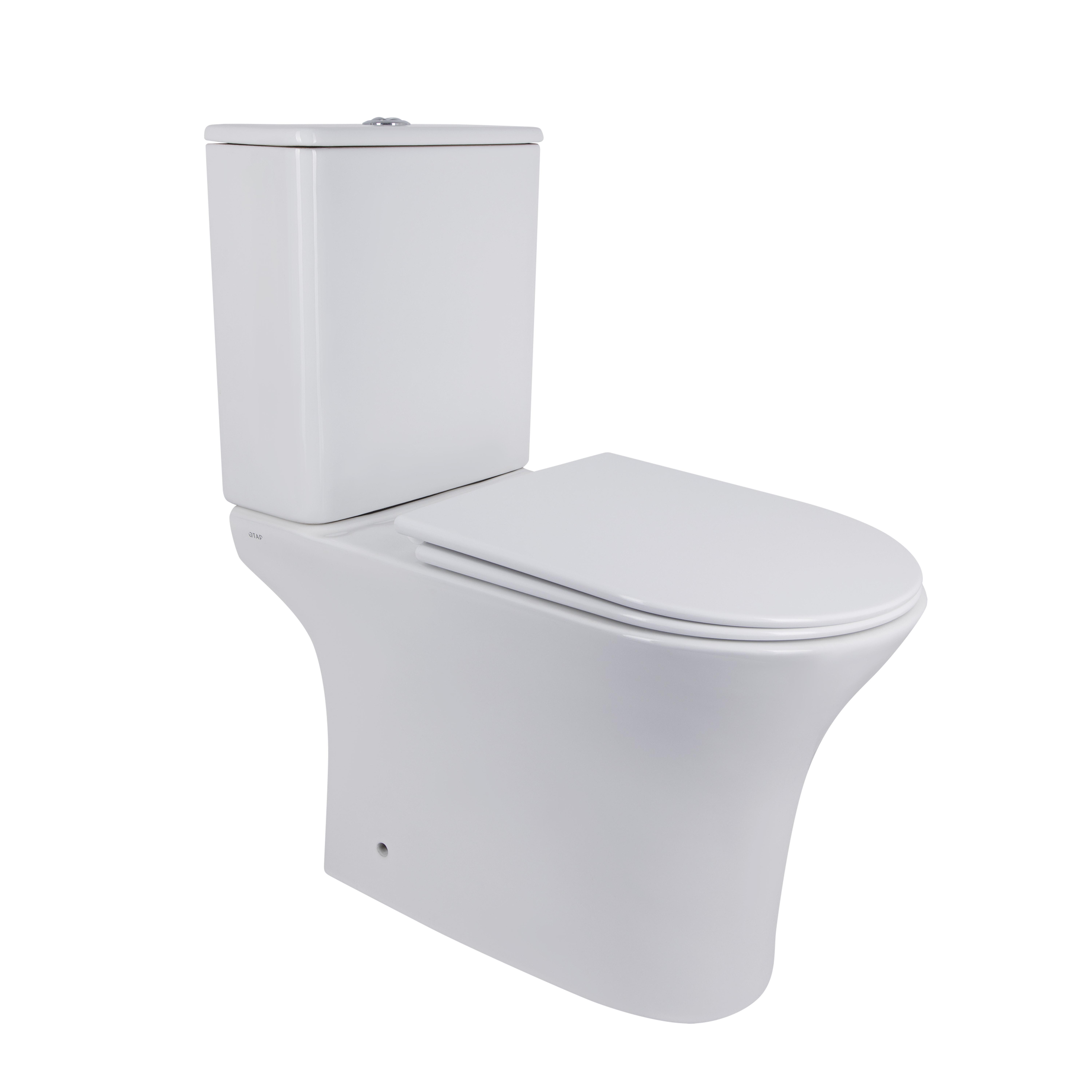 Унитаз-компакт Qtap Presto безободковый с сиденьем Soft-close QT24221217AW (SD00045982)