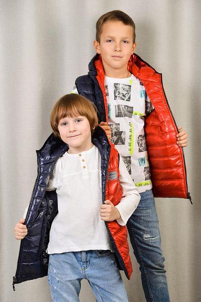 Жилет дитячий двосторонній 134 см Синій із червоним (2702178643) - фото 2