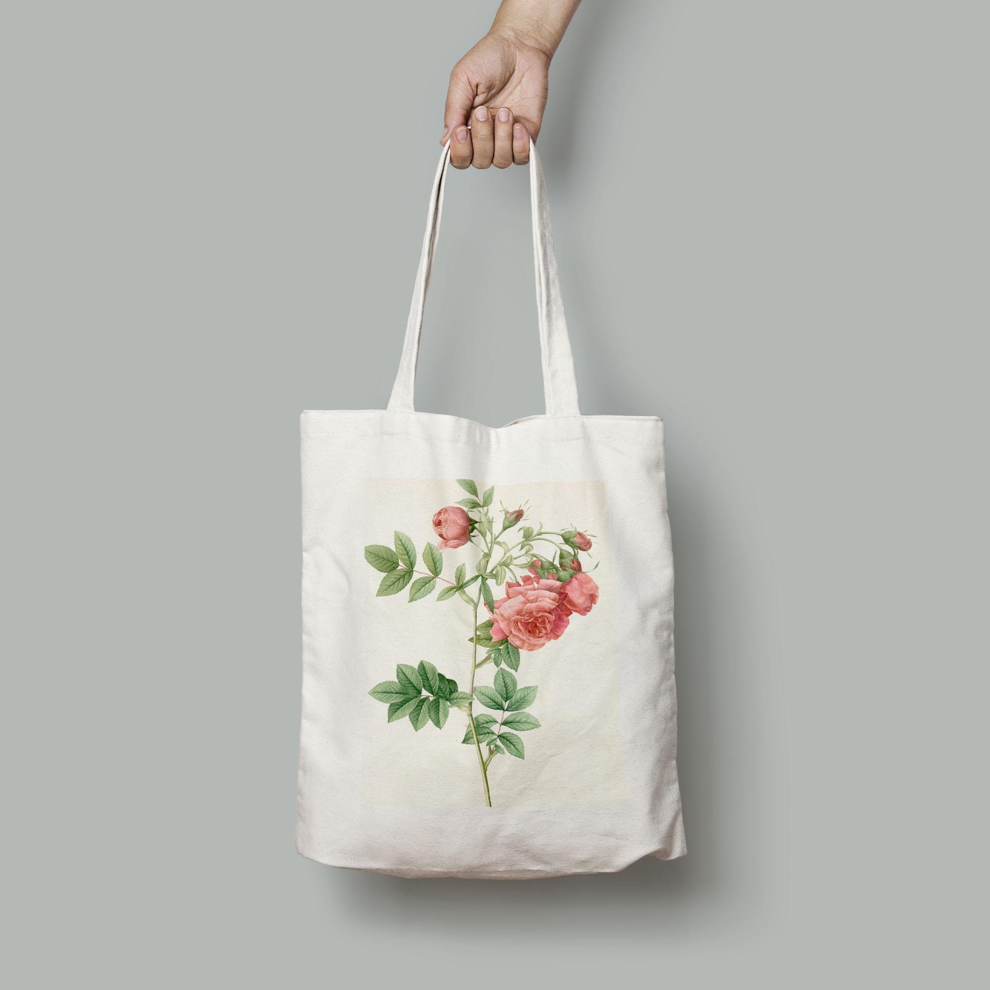 Эко-сумка Винтажный цветочный принт красной Розы шопер (Flowers1921001_Bag)