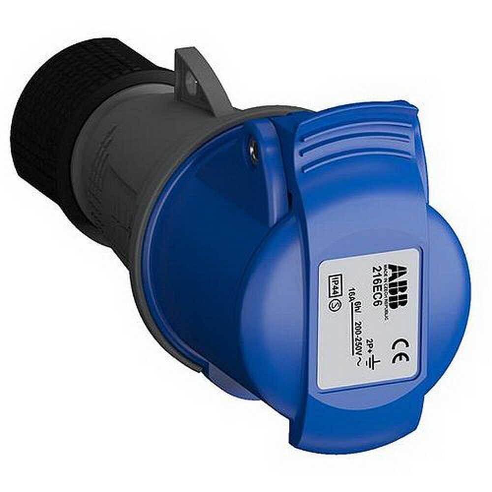 Розетка однофазна ABB Amphenol 16А/3 216EC6 2P+E (2CMA102003R1000)