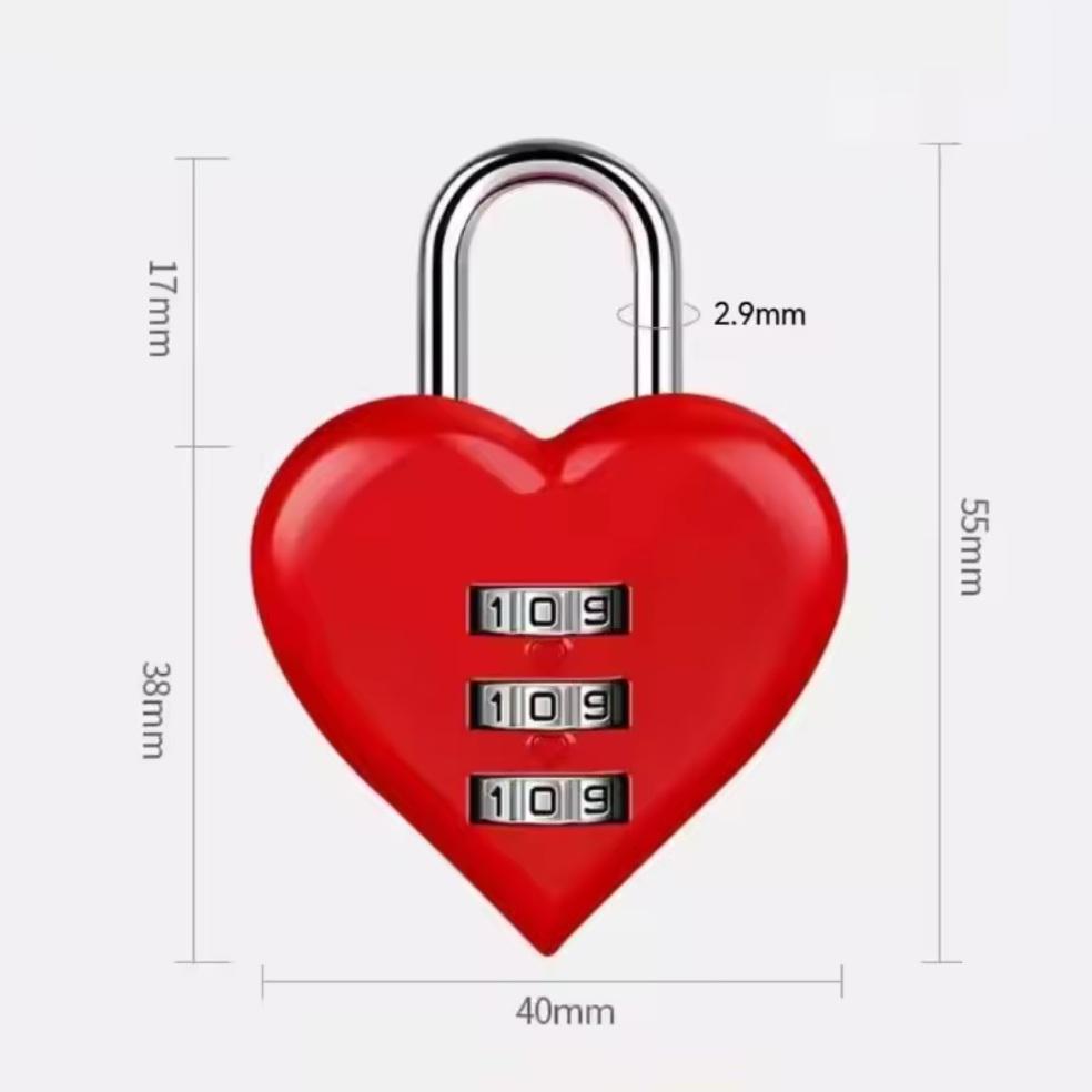 Замок кодовий ML011MRH у вигляді серця 3 цифри Red - фото 2 Замок кодовий ML011MRH у вигляді серця 3 цифри Red - фото 2