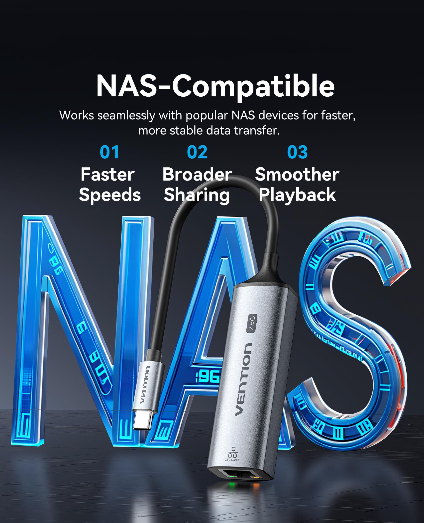 Адаптер USB-C Vention 2.5 гбит/с алюминиевый 0.15 м Серый (CFTHB) - фото 3