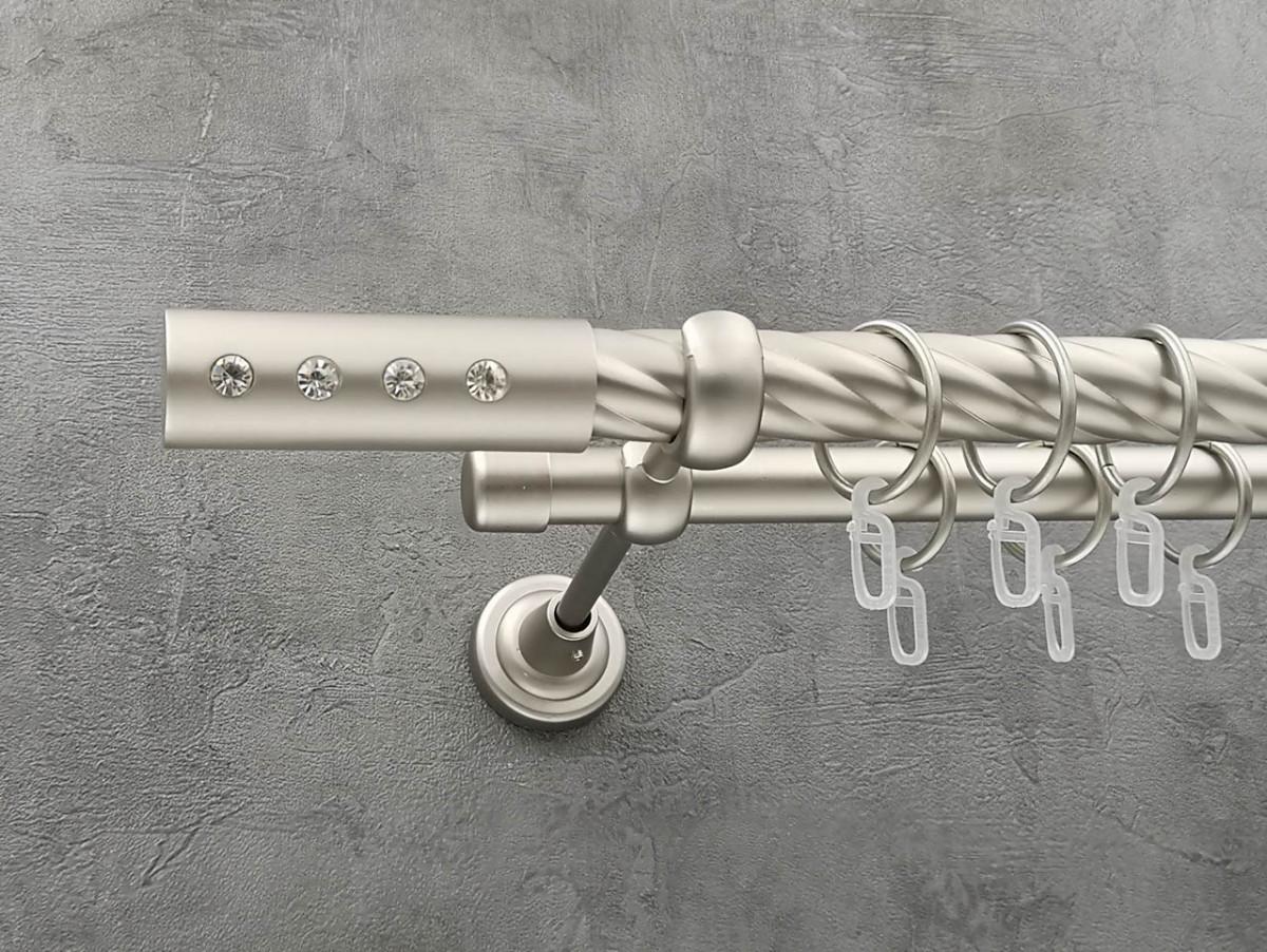 Карниз Quadrum Алюр витая штанга двойной открытый 25/19 мм 200 см Сатин (264771661)