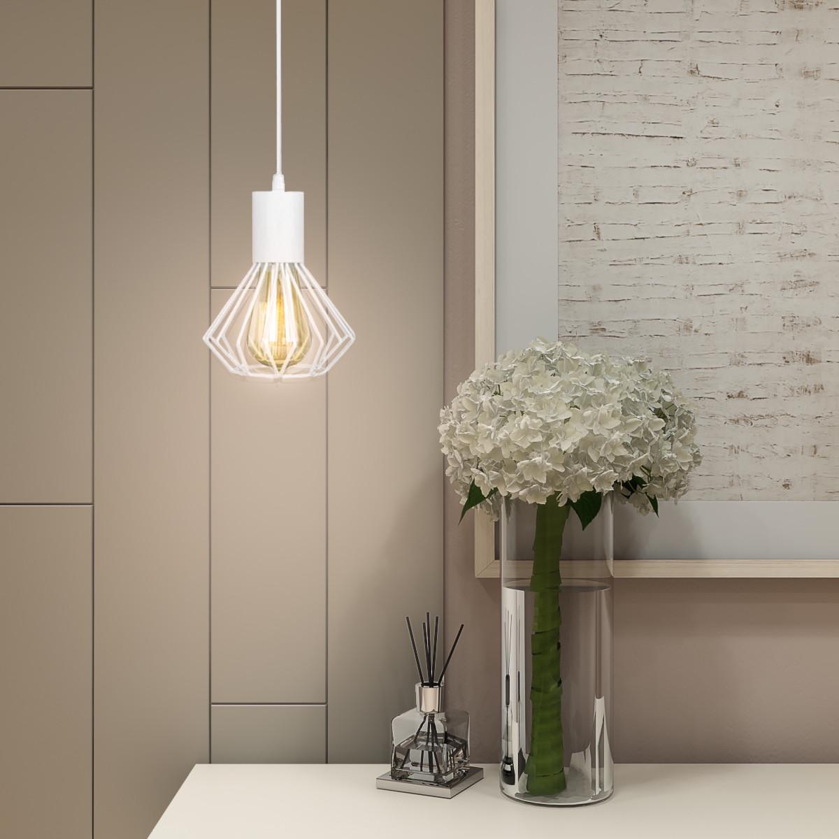 Подвесной светильник MSK ELECTRIC Diadem под лампу Е27 Белый (NL 2215 WH) - фото 2 Подвесной светильник MSK ELECTRIC Diadem под лампу Е27 Белый (NL 2215 WH) - фото 2