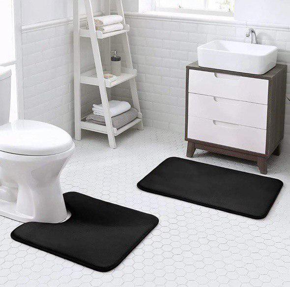 Набор ковриков в ванную и туалет Smooth Premium Memory Foam 2в1 80х50/60х50 см Черный (NK2in1Smooth0005) - фото 8 Набор ковриков в ванную и туалет Smooth Premium Memory Foam 2в1 80х50/60х50 см Черный (NK2in1Smooth0005) - фото 8