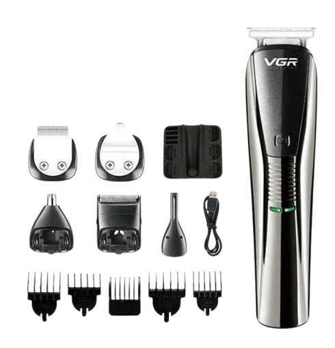 Машинка для стрижки профессиональная VGR V-029 6в1 аккумуляторная с подставкой (1610265130)