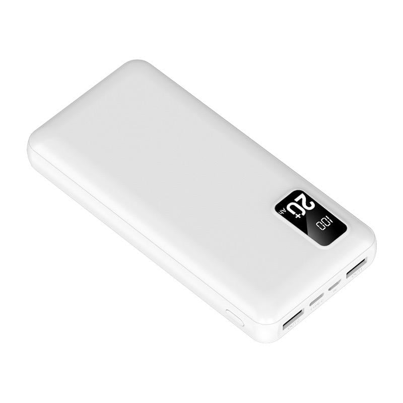 Повербанк з індикатором заряду Type c micro usb 20+ Gear 20000 mAh White