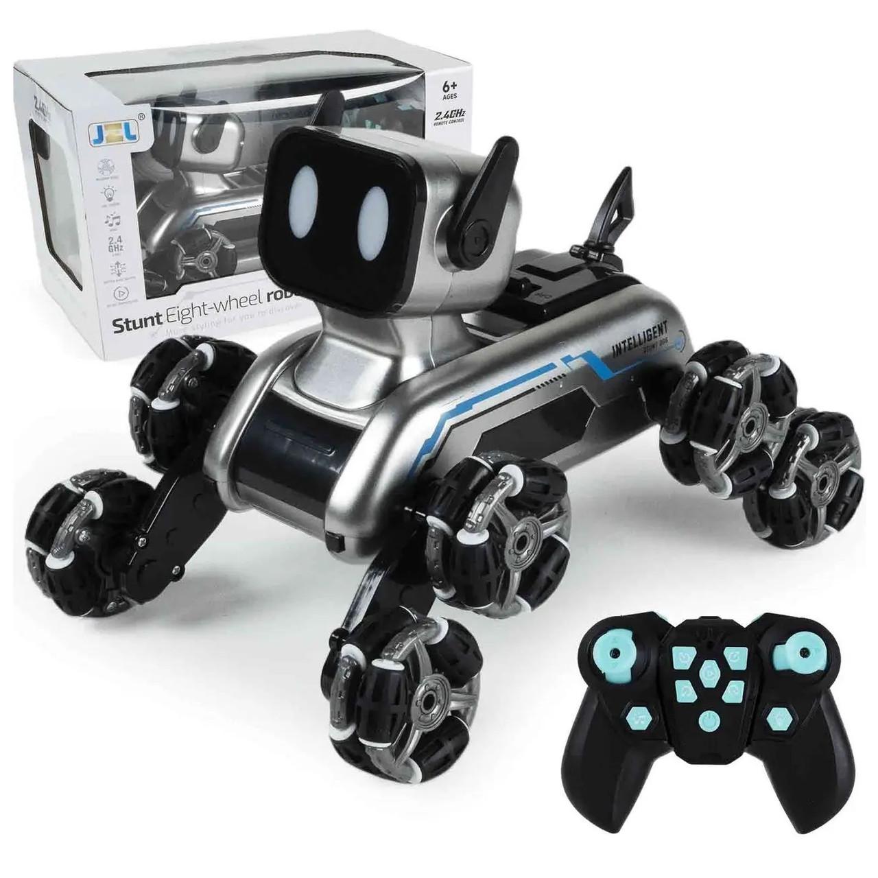 Игрушка трюковая собака Stunt Robot Dog восьмиколесная на радиоуправлении Grey (3_05486) - фото 5