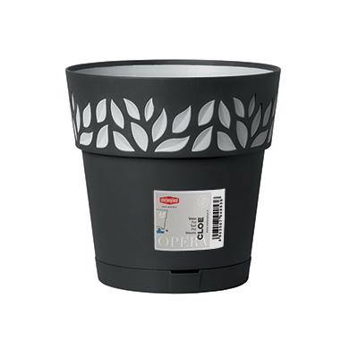 Вазон круглый Stefanplast Opera Cloe 3,2 л 20х19 см Графитовый/Светло-серый (94053)
