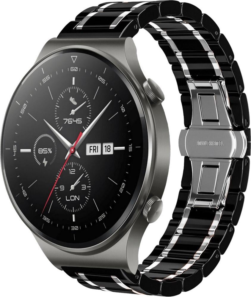 Ремешок керамический Ceramo для Huawei Watch GT 2 Pro Black/White (28717-1E)