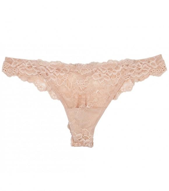 Труси стрінги мереживні Pleasure State XS Бежевий (37-4053фраппе)