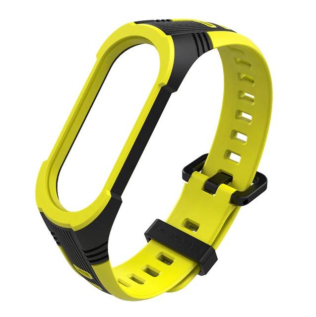 Силиконовый ремешок Primo Mijobs Perfor Classic для фитнес браслета Xiaomi Mi Smart Band 5 Black/Yellow (1229896882)