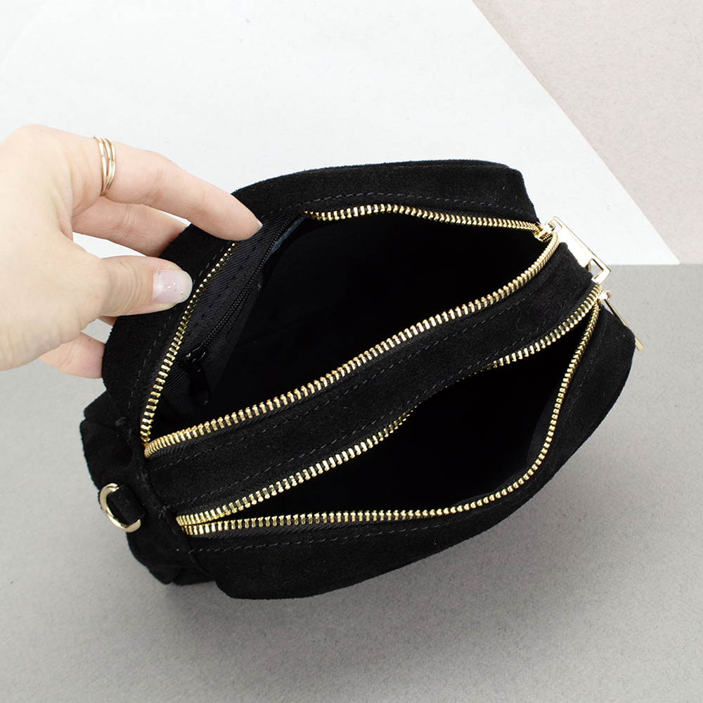 Сумка женская замшевая Virginia Conti 03786 Черный (2449781627) - фото 4 Сумка женская замшевая Virginia Conti 03786 Черный (2449781627) - фото 4