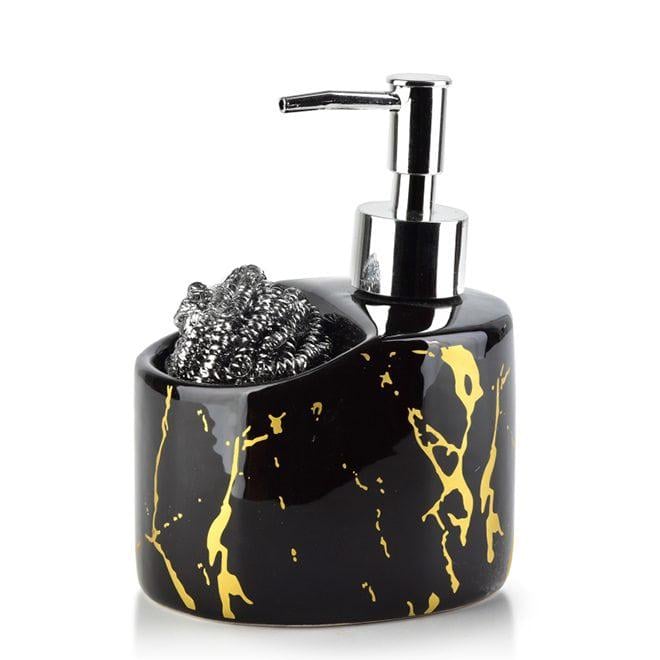 Диспенсер для мытья посуды Cristie 35938 300 мл с проволочной губкой Черный (DR017845)