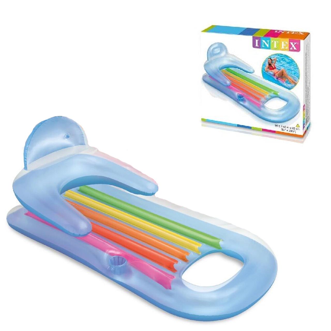 Надувное кресло-матрас Inteх 58802 160х85 см Голубой (18142630)