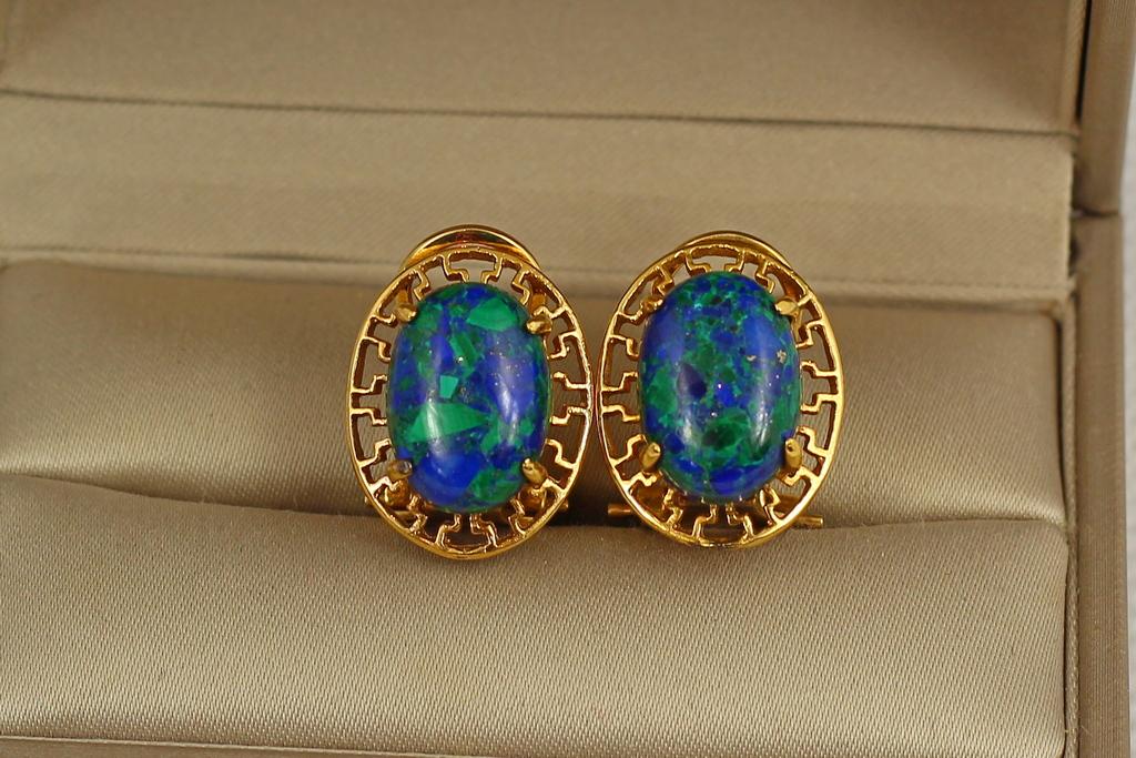 Сережки Азурит грецькі 2 см Золотистий (30155719)