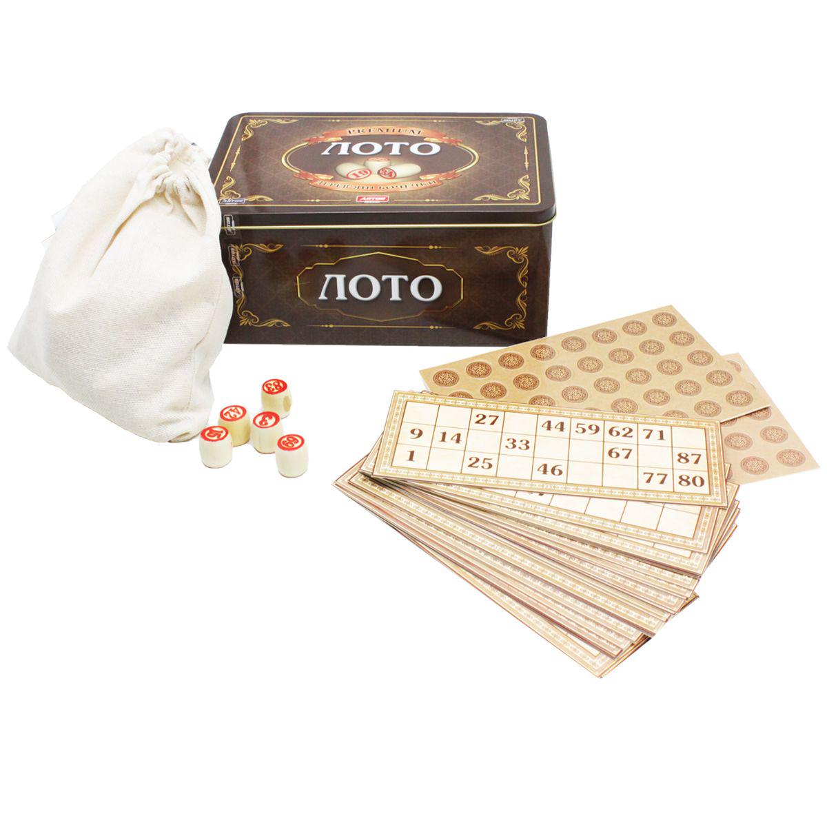 Лото ARTOS GAMES с деревянными бочонками XL 25х17х11 см (21212)