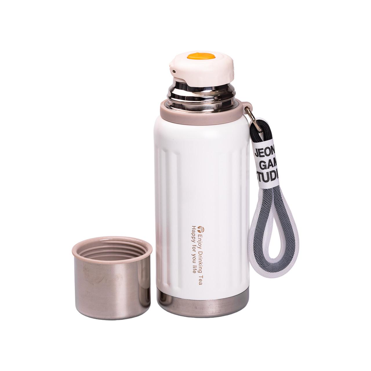 Термос Enjoy з фліп кришкою та ремінцем 600 мл Білий (HP-14-9W) - фото 3 Термос Enjoy з фліп кришкою та ремінцем 600 мл Білий (HP-14-9W) - фото 3