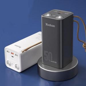 Повербанк Yoobao H5 SCP зі швидкою зарядкою 50000 мАг 22,5W PD+QC з ліхтариком Чорний - фото 7