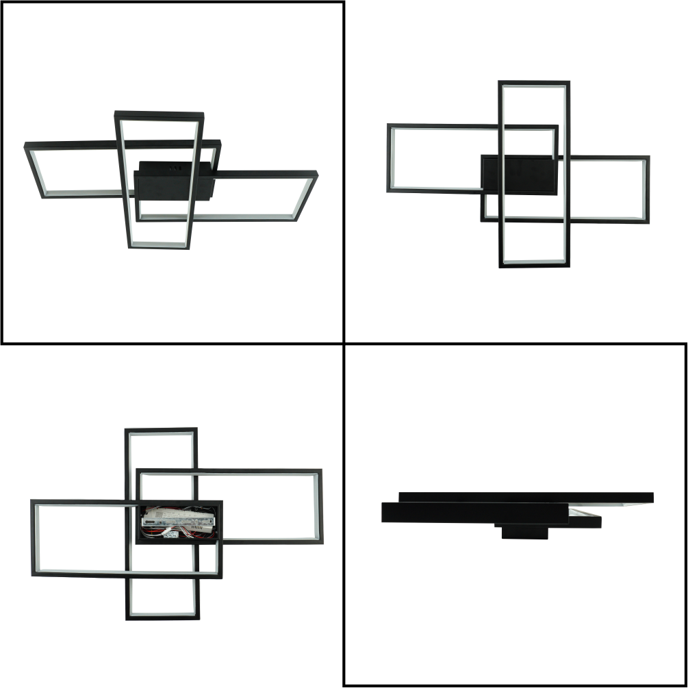 Люстра ESLLSE SVEN 3S 85 Вт LED с пультом 690x470x80 мм Черный (10487) - фото 7