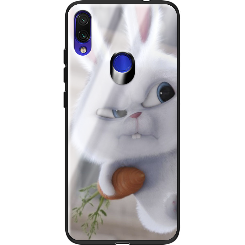 Чехол Boxface Xiaomi Redmi Note 7 Rabbit Snowball Черный силикон со стеклом (36202-up1116-37748)