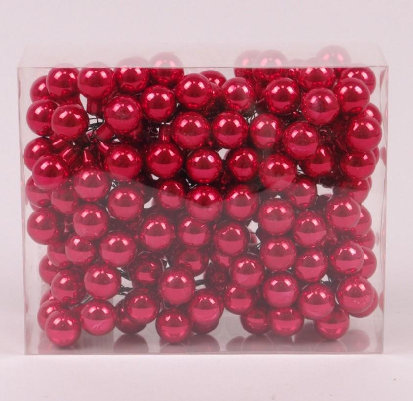 Кулі скляні 2 см 12 пучків 144 кулі Червоний (44626)