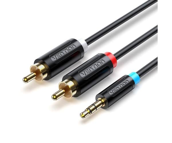 Кабель Vention BCLBI Male to 2-Male RCA Adapter Cable 3,5 мм 3 м Black