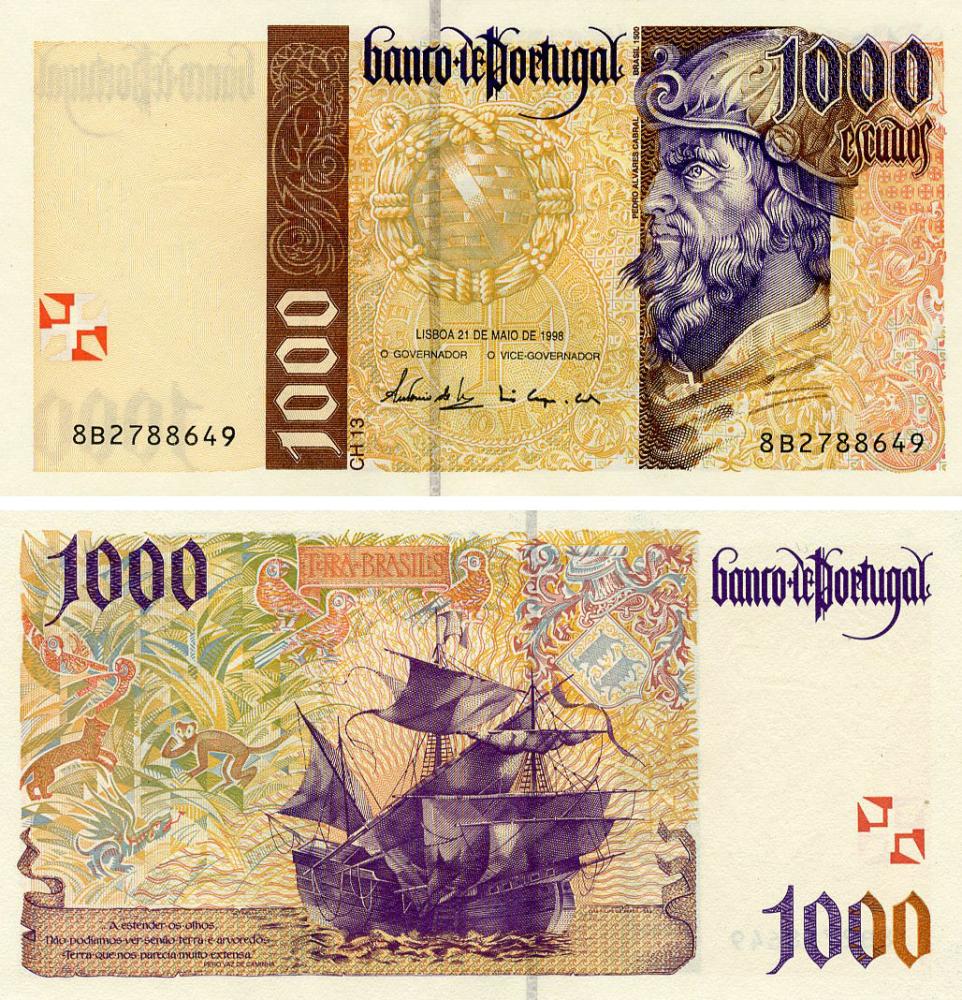 Коллекционная банкнота Португалия 1000 эскудо 1998 UNC (P188c(8)