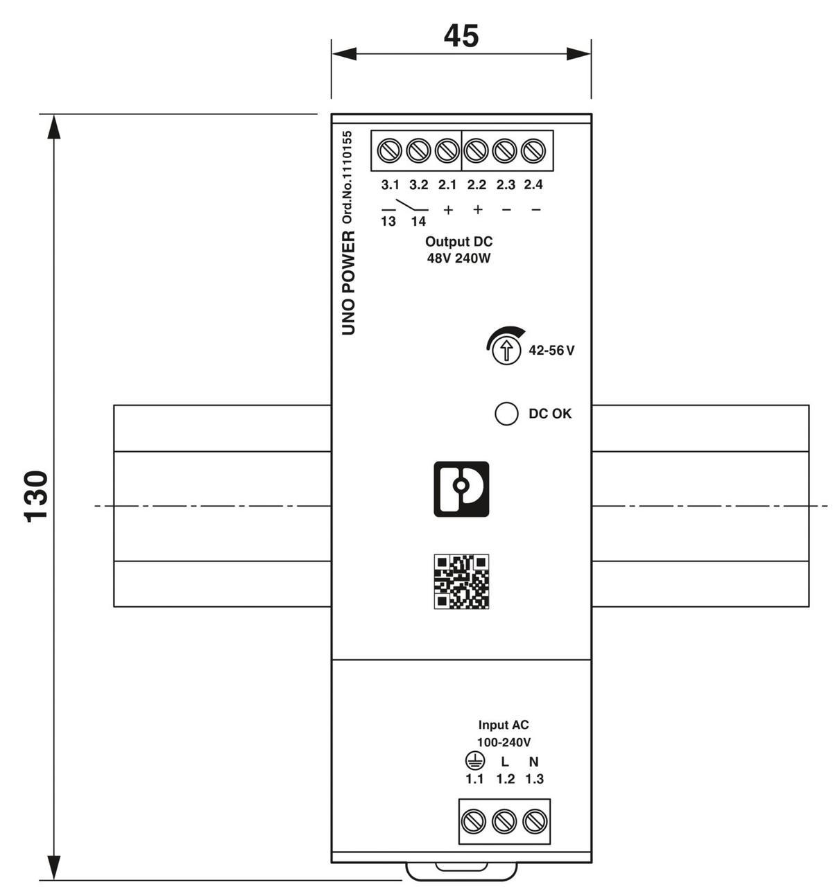 Блок питания Phoenix Contact UNO2-PS/1AC/48DC/240W (1110155) - фото 2