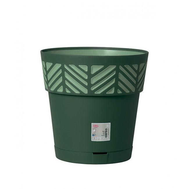 Вазон круглый Stefanplast Opera Orfeo 3,2 л 20х19 см Темно-зеленый/Светло-зеленый (94502)