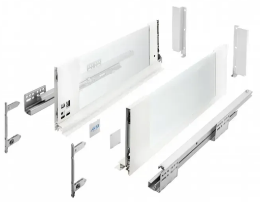 Выдвижная система GTV AxisPro l-450 мм высокий H=167 со стеклянными боковинами Белый (PB-AXISPRO-GLASS-KPL450C1)