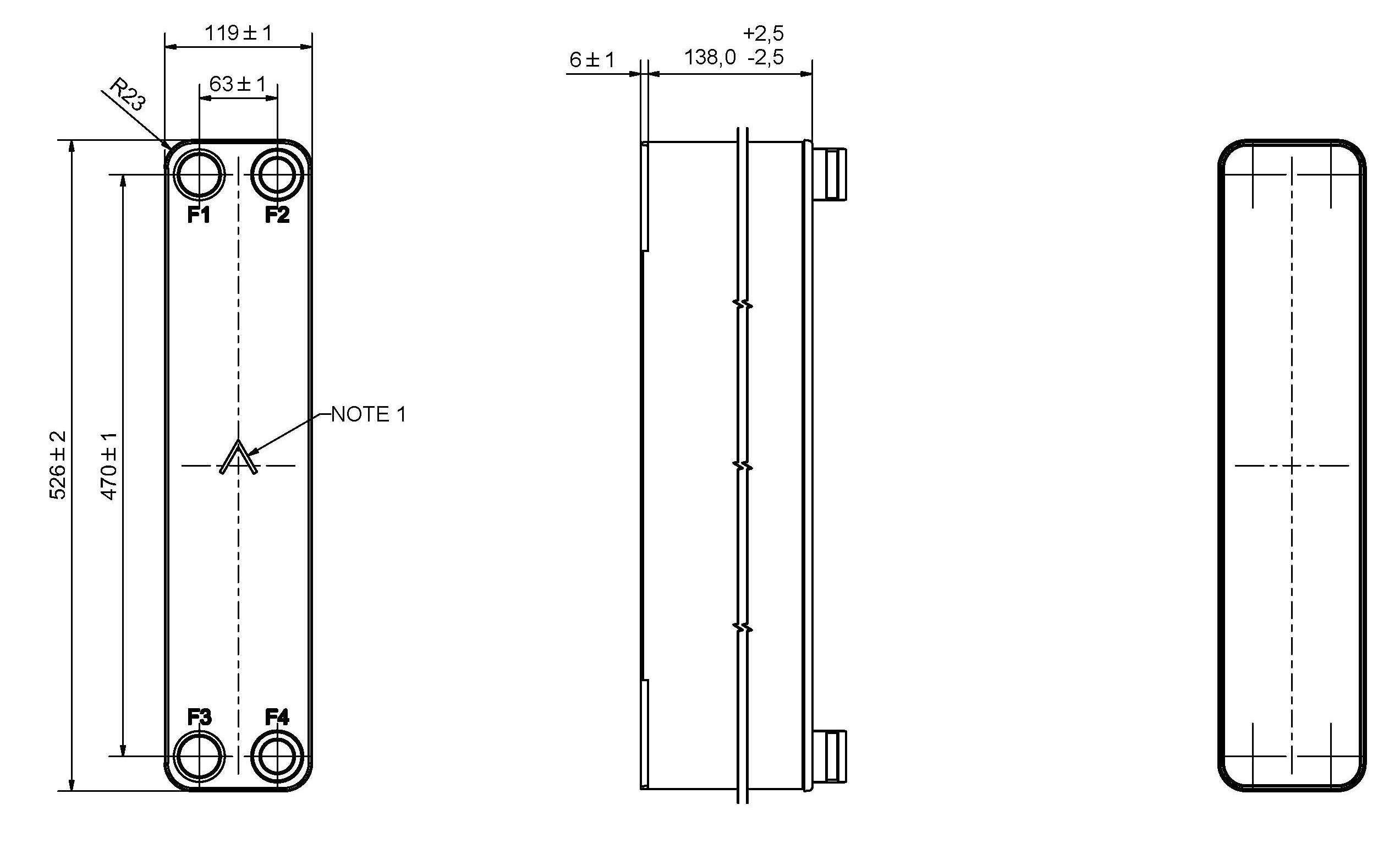 Паяний теплообмінник Swep V80Hx60/1P-SC-S 22(27)+35,1(27)+2x1 1/4"&28U - фото 2