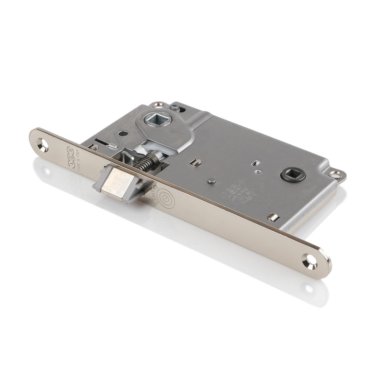 Замок врезной межкомнатный AGB Centro WC 90/50 мм Никель (B01013.50.06) - фото 2