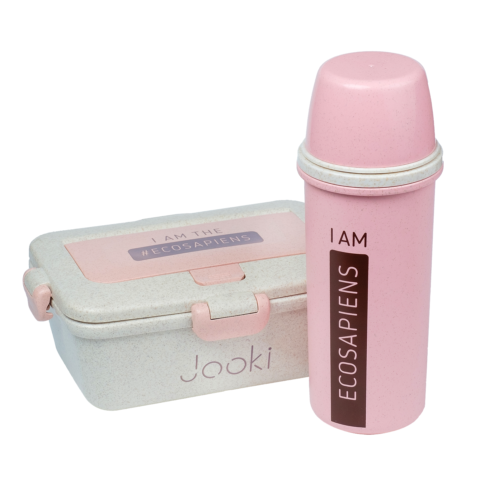 Ланч набор эко термобутылка 500 мл/ланч-бокс 950 мл Розовый (223)