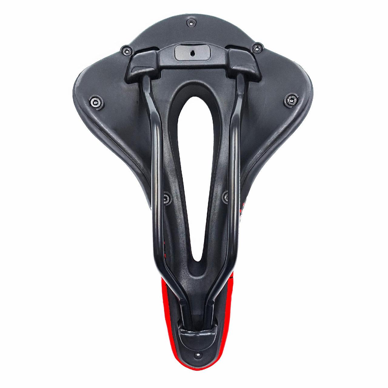 Сідло велосипедне West biking Sport YP0801117 з вентиляційним отвором 25х15 см Чорний з червоним (G0001271) - фото 2